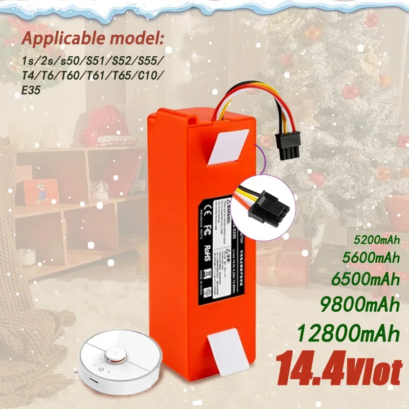 

100% Original BRR-2P4S-5200S Robotic Vacuum Cleaner Replacement Battery For Xiaomi Roborock S55 S60 S65 S50 S51 S5 MAX S6 Parts