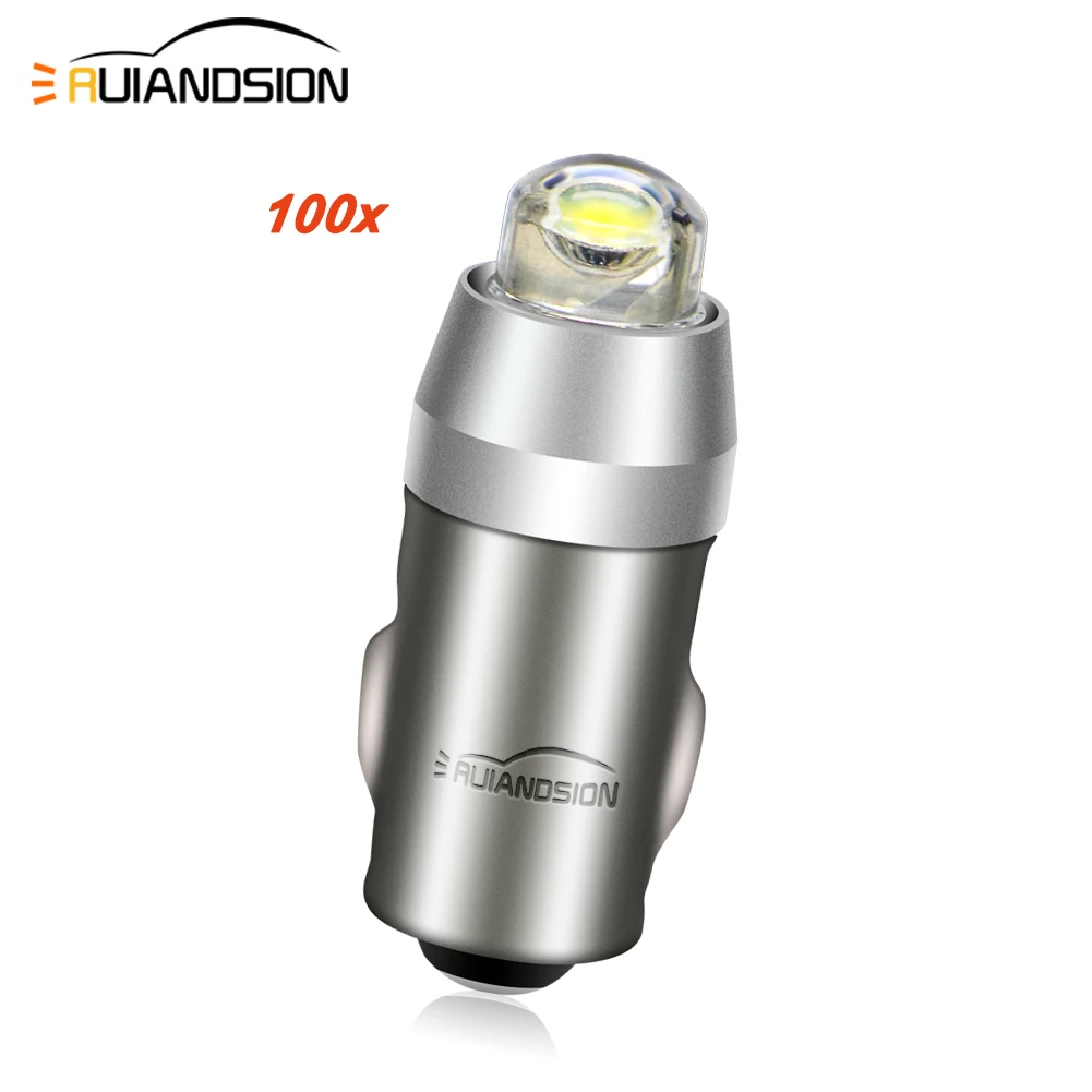 Ruiandsion 100x BA7S T7 COB Car LED Dashboard Warning Indicator Bulb LLB281 GLB281 Aircraft Instrument Light White DC12V 24V