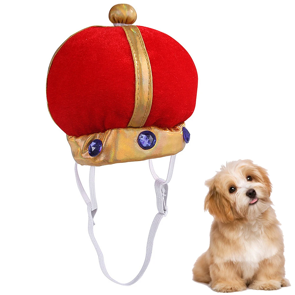 

1Pcs Pet Crown Hat Red Soft Comfortable Elastic Cat Headband for Costume Party Holiday Birthday Photo Shoot Dress Up
