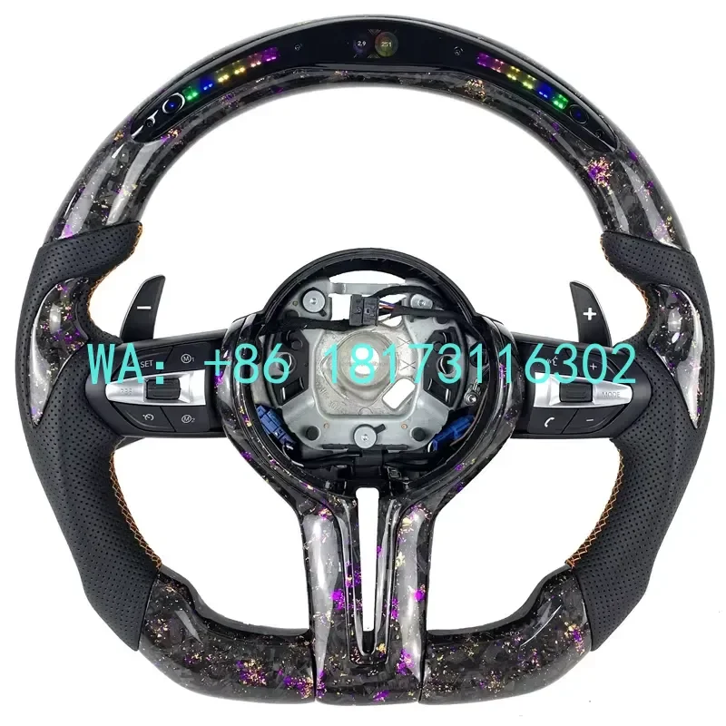 China Plant 2026 With LED Heating Leather Carbon Fiber Steering Wheel 5 Series G30 G31 G32 G11 G12 X3 G01 G02