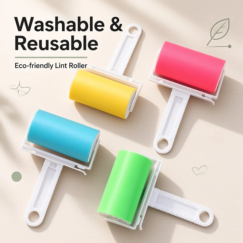 Portable Washable Lint Remover Brush Reusable Sticky Pet Hair Eraser Efficient Clothes Carpet Fluff Dust Cleaning Tool