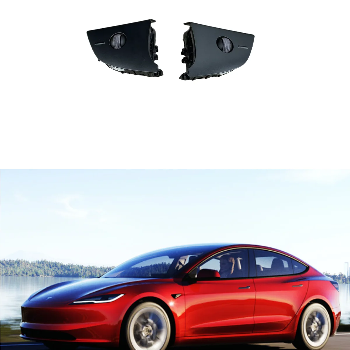 2024 لطراز تسلا 3 ملحقات المرتفعات عجلة القيادة التحكم في مستوى الصوت التبديل مفاتيح الصوت #1