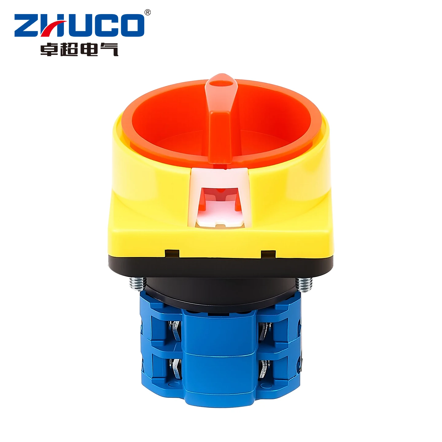 Zhuco 2-Position Selector Switch 20A 690V, 8-Terminal Universal Rotary Cam Selector with Locking Switch, Suitable for Distribution Cabinets, Machine Tools, Industrial Panels (Szw26-20/2Gs-X, on Off, Off on)