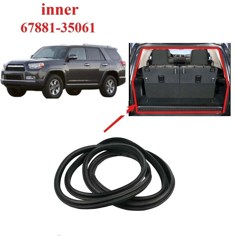Back Door Weatherstrip Seal shell for Toyota 4Runner 2010-2024 Tail Door Rubber Seal 67881-35061 GRN28