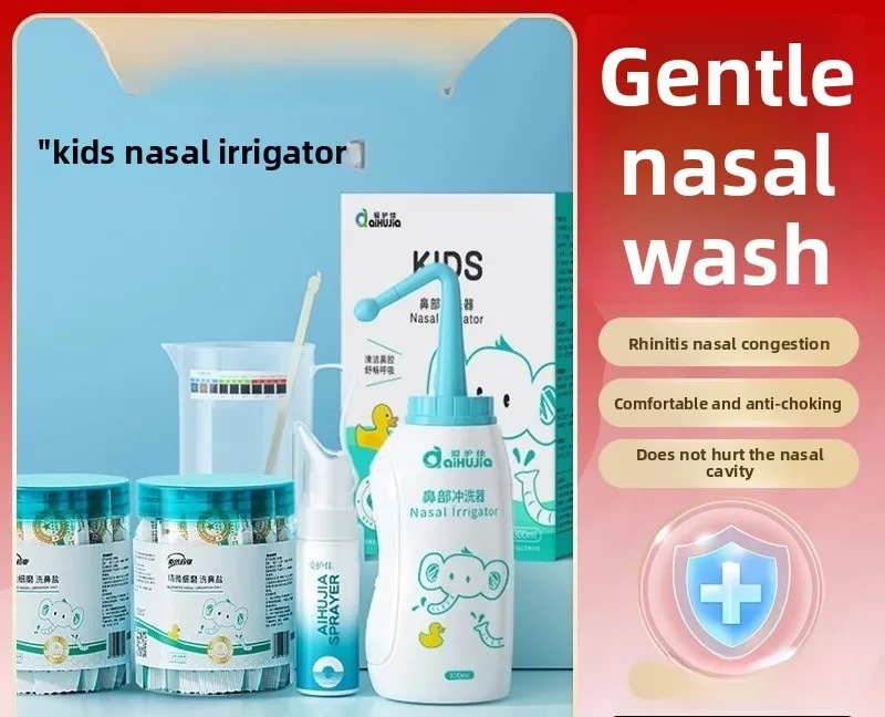 

Portable Nasal Rinse Bottle 300ml, Handheld Sinus Cleaning System for Home & Travel, Easy-Clean Design