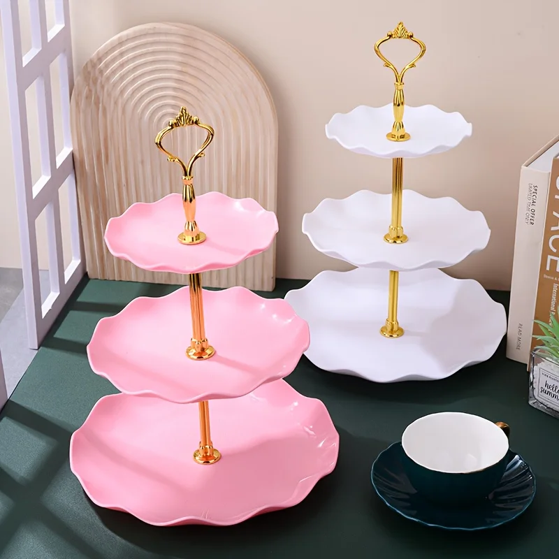 Three-layer storage tray, party tray, multi-layer multi-functional storage rack, banquet and birthday storage rack