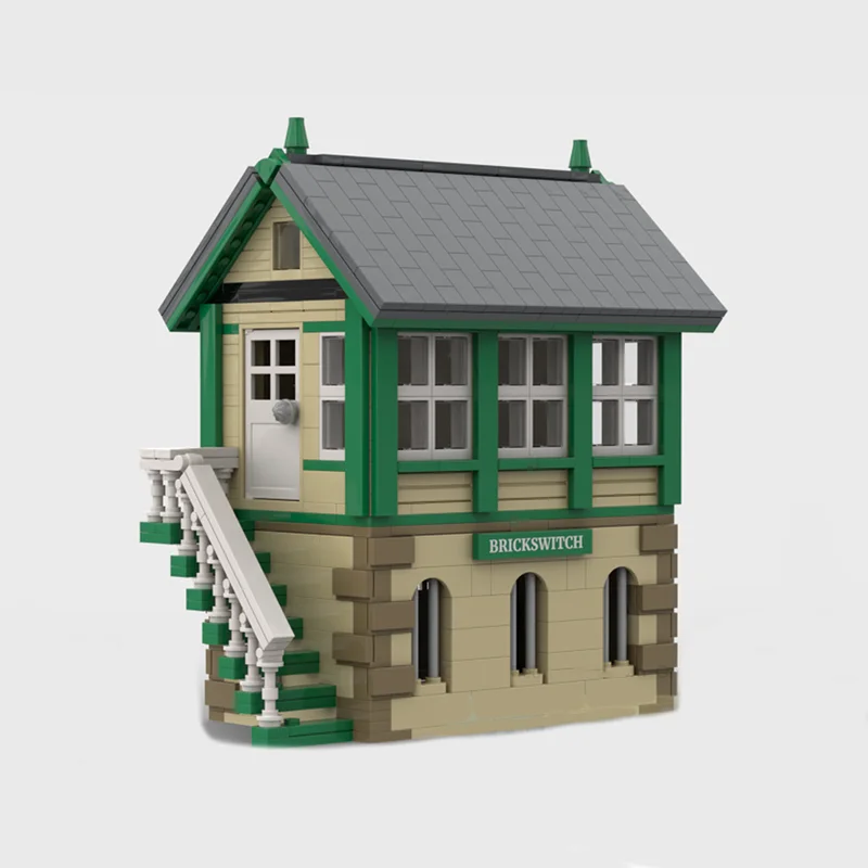 Street View Model Moc Building Bricks British Railway Signal Box Accessories Technology Blocks Gifts Christmas Toys DIY Assembly