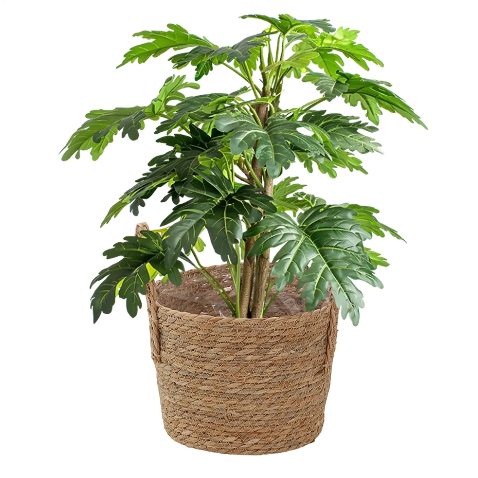 Woven Straw Basket Large Flower Pot Nordic Seaweed Storage for Potted Plants Indoor Floor Standing Decor Home Garden