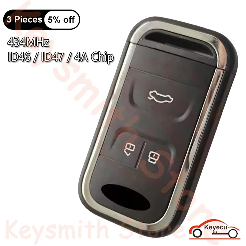 

Чип KEYECU с 3 кнопками, 434 МГц, ID46/ID47/4A для Chery Tiggo 5 Tiggo 7 Tiggo 8 Arrizo, автоматический умный пульт дистанционного управления, брелок