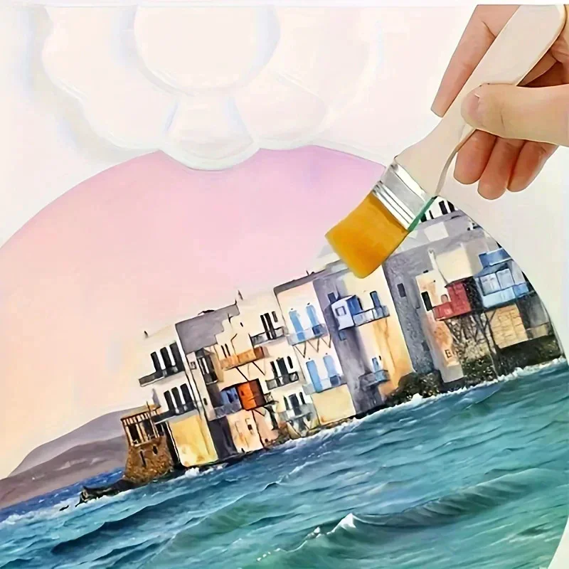 50pcs-nylon Brushes, Short Wooden Handle Art Paint Brushes, Watercolor Brushes, Wall Brushes, Art Brushes, Cleaning Tools
