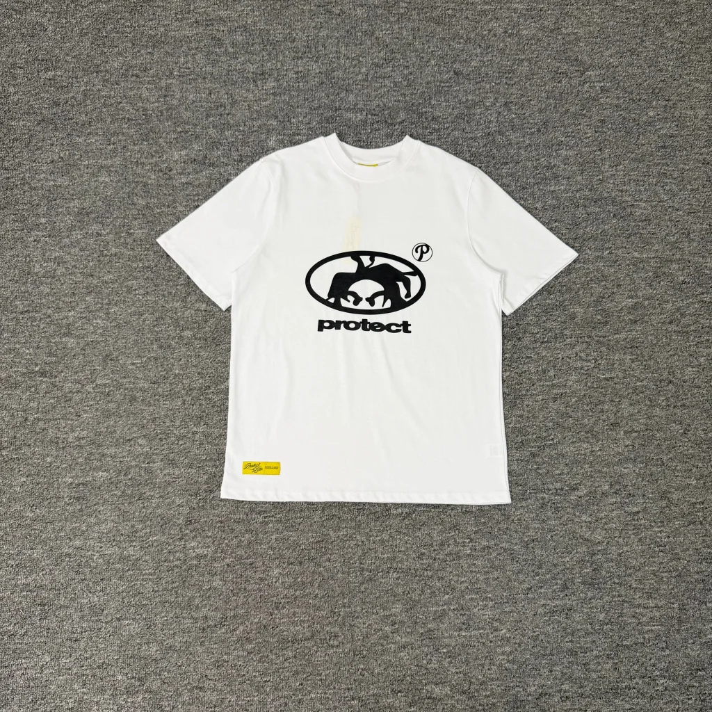 Protect High-Quality Best-selling American Street Hip-Hop Trendy Brand Pink Printed Round-neck Short-Sleeve T-Shirt
