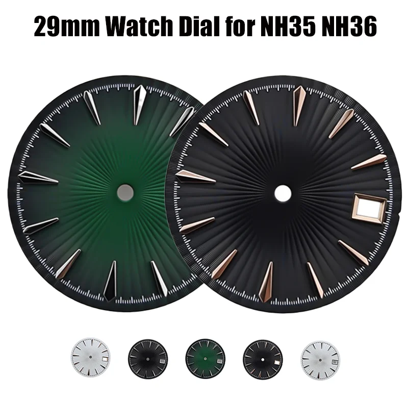 29mm Claw Markers Radiant Texture No Logo Watch Mod Cocktail Lady Woman's Dial For Seiko Presage NH35/36 Movement Case Parts