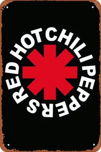 RHCP Logo Red Hot Chilli Peppers Red Hot Chili Decor Tin Sign Metal Poster