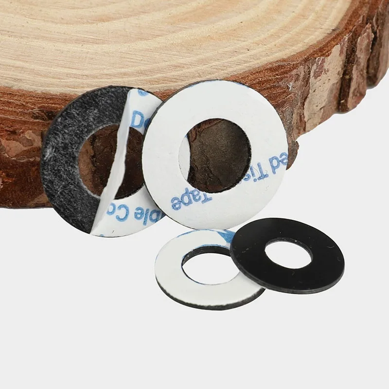 

M2 M2.5 M3 M4 M5 M6 M8-M12 Black PVC Flat Washers Hard Plastic Single Sided Adhesive Insulating Gaskets Round Spacer Pad