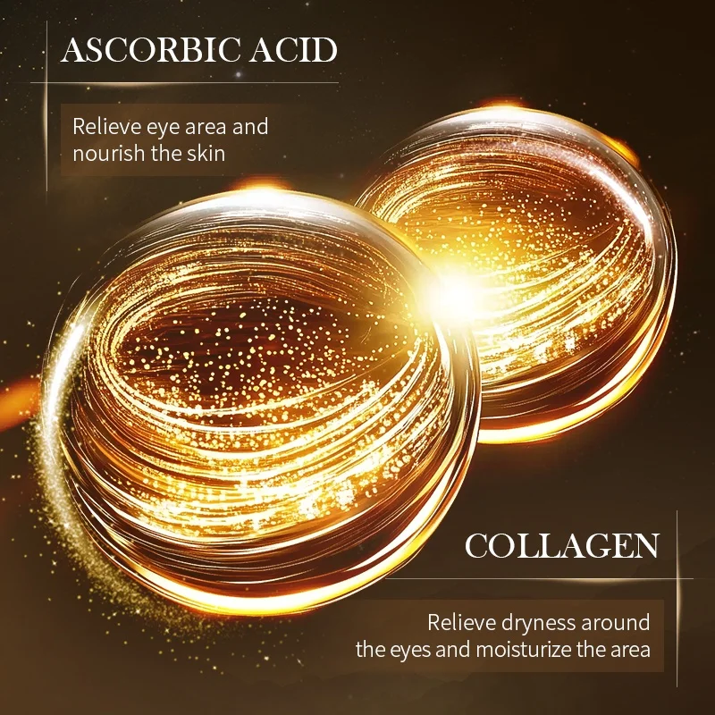 

60 Pieces/Box Orange Vc Collagen Starry Sky Eye Mask, Contains Collagen, Vitamin C, Hyaluronic Acid, Hydrating Eye Patch - Alcohol-Free, Suitable for Light Beige Skin (Sensitive, Dry, Oily, Mixed - Daily and Special Occasion Skin Care - Unisex, Easy to Us