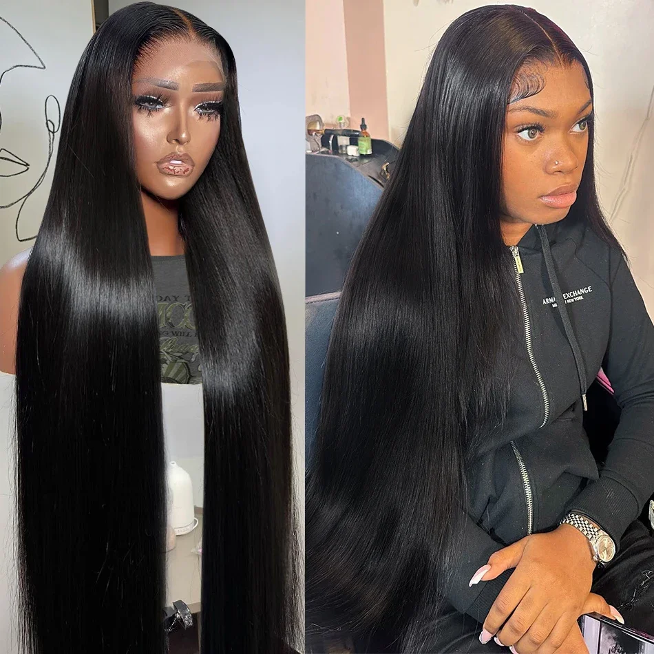 250% 40 44 Polegada peruca frontal de renda reta 13x6 hd perucas frontais de renda cabelo humano 13x4 osso peruca frontal de renda reta para mulher