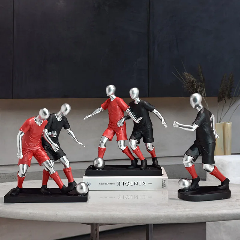 Footballer Statue Ornaments Resin Crafts Home Wine Cabinet Office Study Desk Decorations Accessories Boys' Birthday Gifts