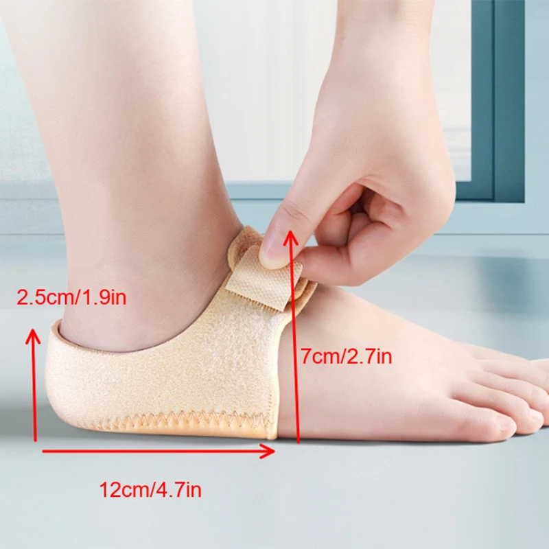 1 peça protetor de calcanhar de silicone de borracha de silicone fasciitese plantar amortecimento almofada de sapato meio tamanho meia manga de meia tamanho inserção de amortecimento