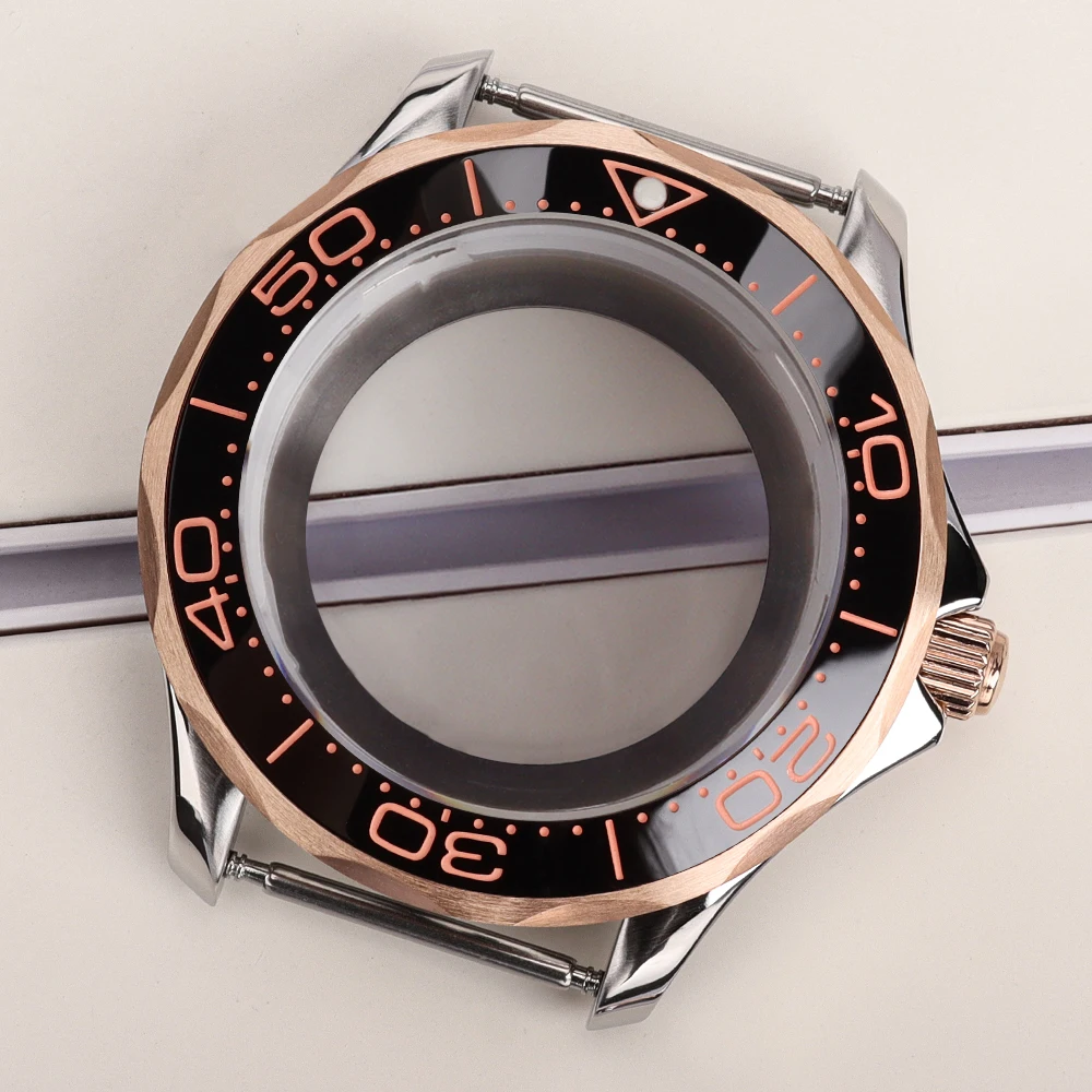 NH35 Gehäuse 41mm Roségold für Seamaster 300 316L Edelstahl Uhrengehäuse Passend für NH35 NH36 Uhrwerk 31mm Zifferblatt Uhrenbox 20mm Armband – Detail 4
