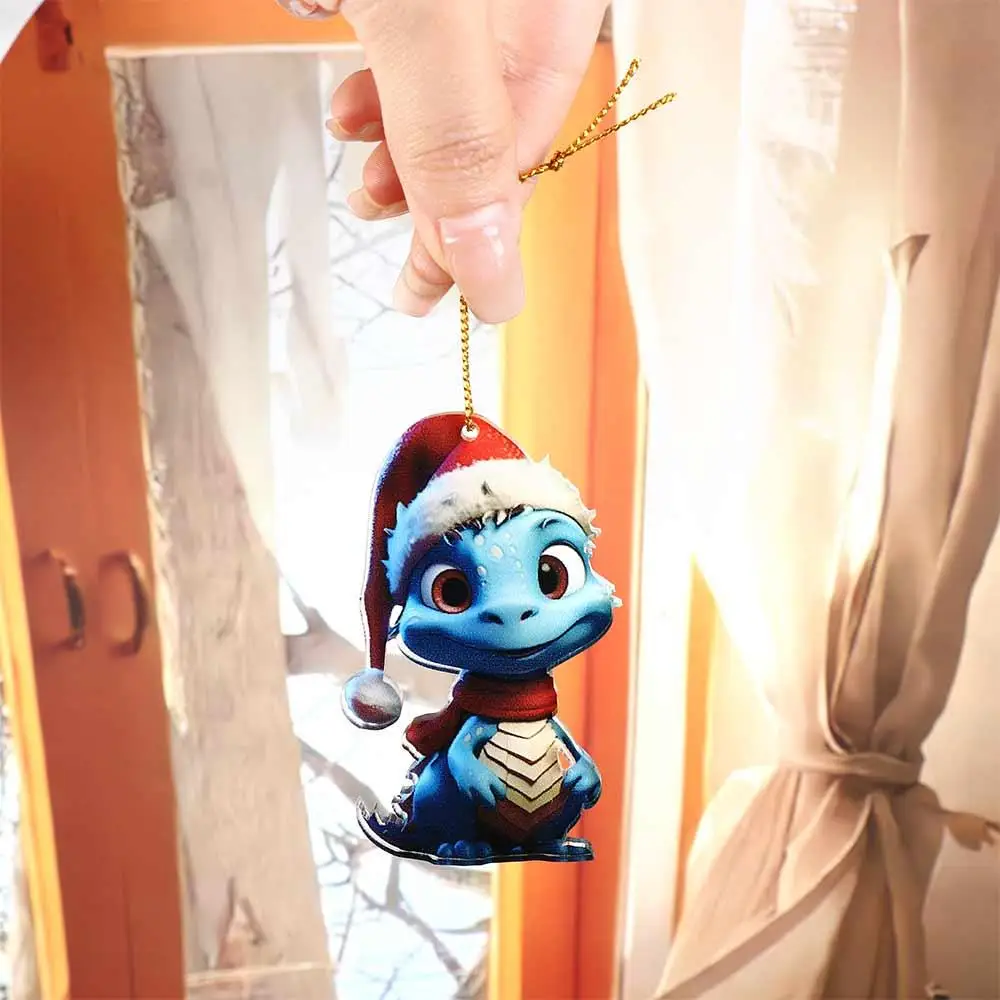 

2D Acrylic Dragon Pendant Flying Dragon Cartoon Flying Dragon Car ornaments Acrylic Cute Xmas Dragon Keychain Car Pendants