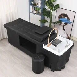 Cama de lujo para Spa y pedicura, mueble comercial moderno para lavar el cabello, Barbero profesional