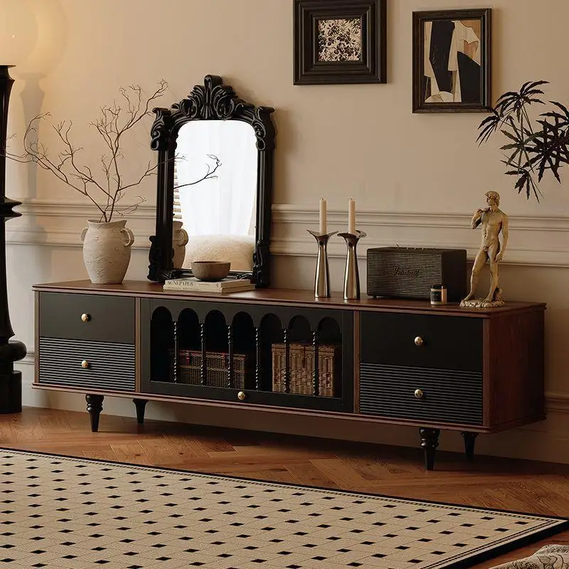 CX simple French retro all solid wood, medieval living room, TV cabinet