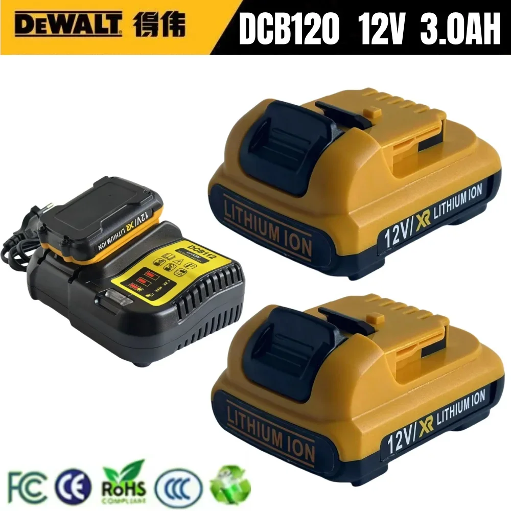 Original Dewalt 12V 3000mAH Lithium Ion Battery, DCB120 DCB123 DCB125 DCB124 DCB122 DCD710 Electric Tool Screwdriver