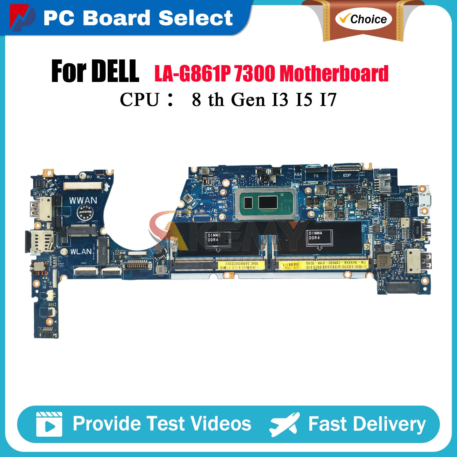 

Материнская плата для ноутбука Dell Latitude 7370 LA-G861P EDC30 с процессором i5 i7 8-го поколения 09XFPT 0HX8XK 0TCDGC протестирована нормально