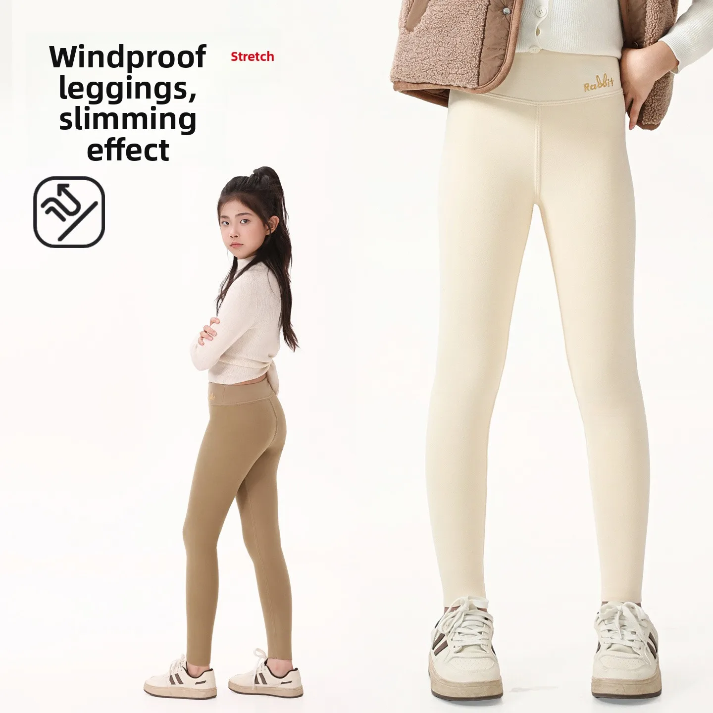 Meninas fce forrado calças de yoga cintura alta primavera outono apertado bla arcaskin calças camada base branca para crianças