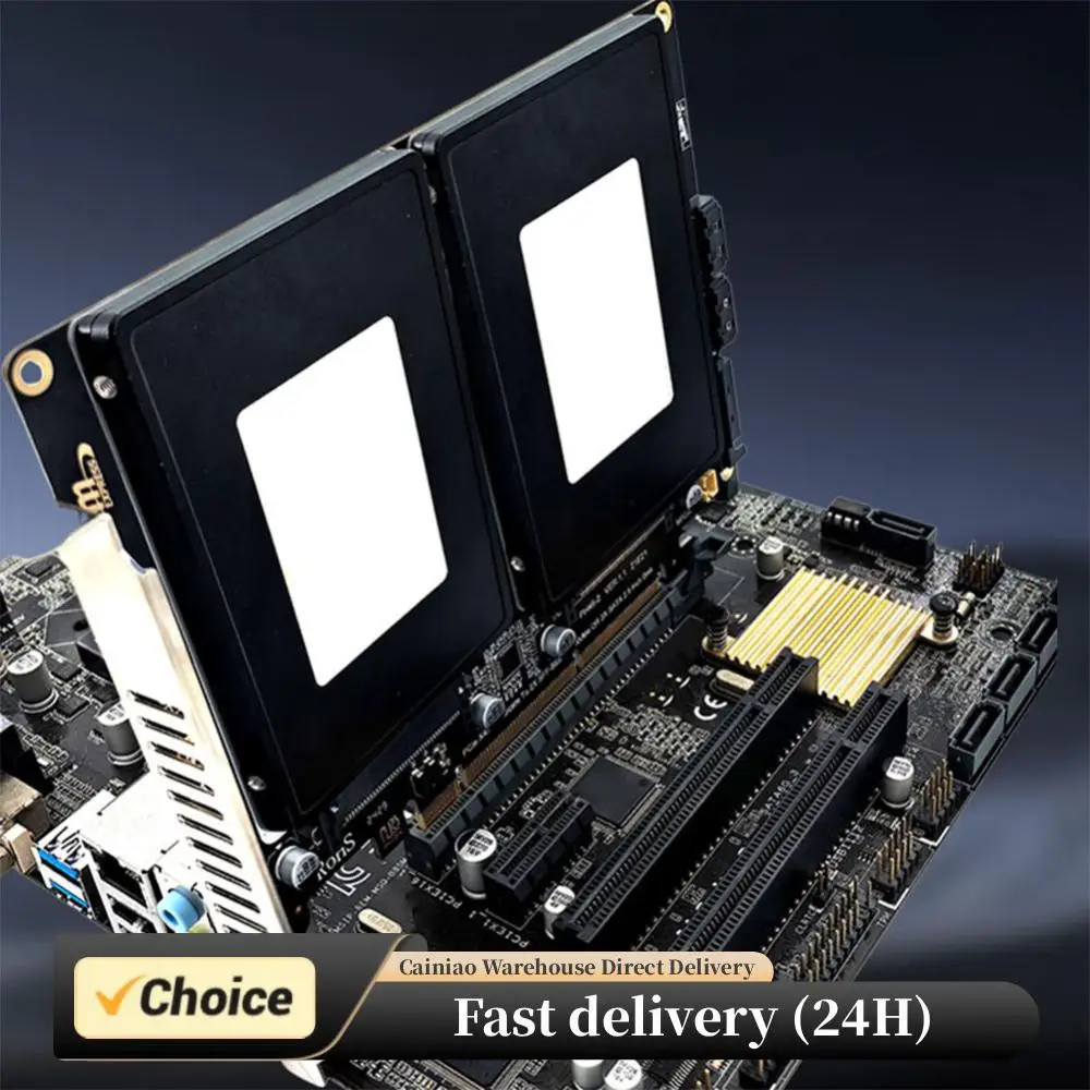 

U.2 Dual Drive Adapter Card 2.5 Inch SATA Hard Drive To PCIE4.0 Split Card U2 To PCI E Adapter Card U.2 PCIe Adapter