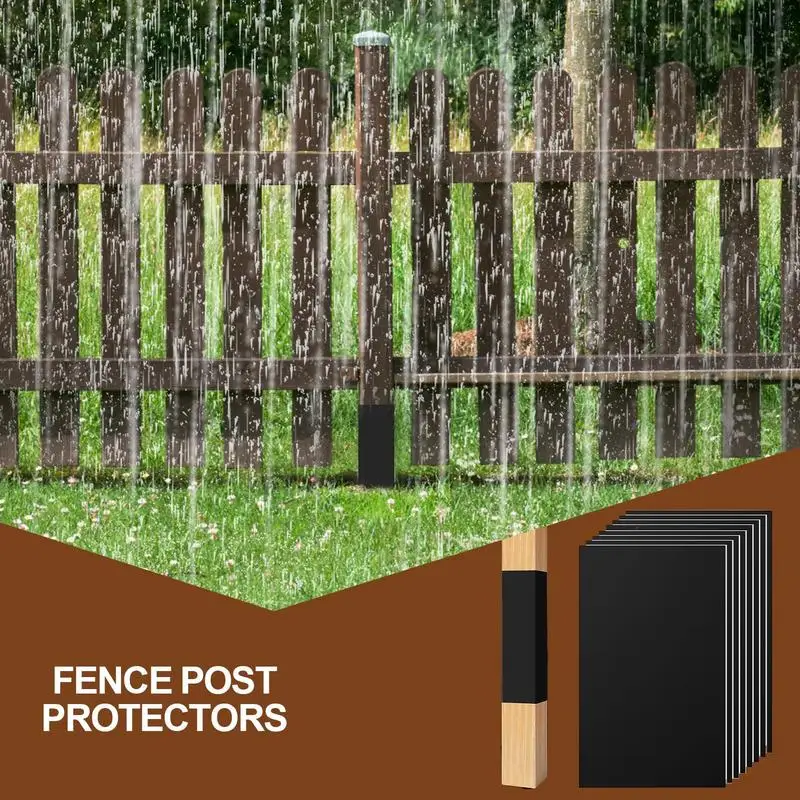 Fence Post Protector 8x Wood Protector 42.5x26.5cm/16.73x10.43 Inch Self-adhesive Protection Cover Outdoor Protective Equipment