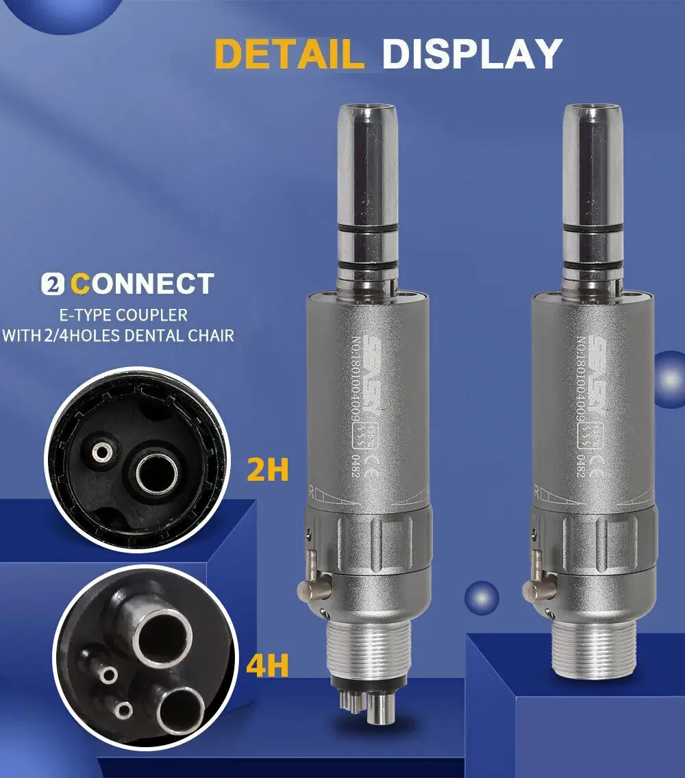 NSK Style Dental Slow Low Speed Handpiece Air Motor E-type 2/4 Holes Micromotor