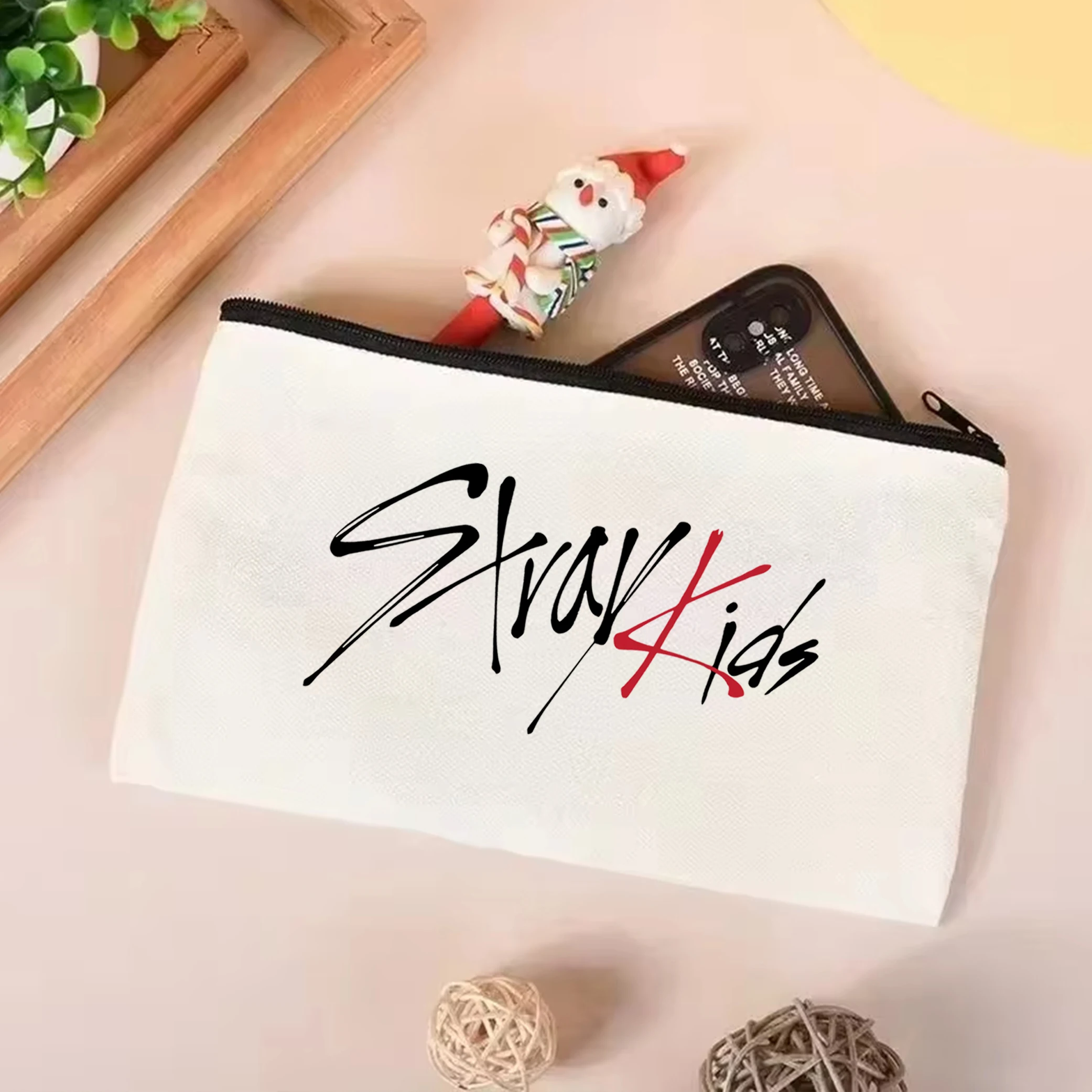 SKZ Logo Pop Music Canvas Bag Kpop Merch Korean pop music tote bag SKZ tote bag Women's fashion portable shopping bag Kpop tote