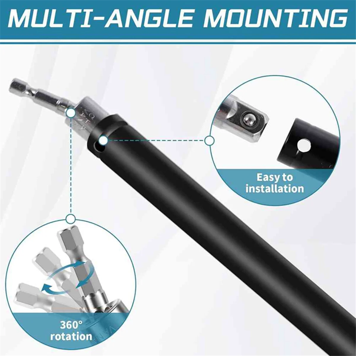 9/16In(14mm) Power Nut Driver Nut Runner Hollow Socket with 1/4In Hex Shank, for Fastening Applications Operations