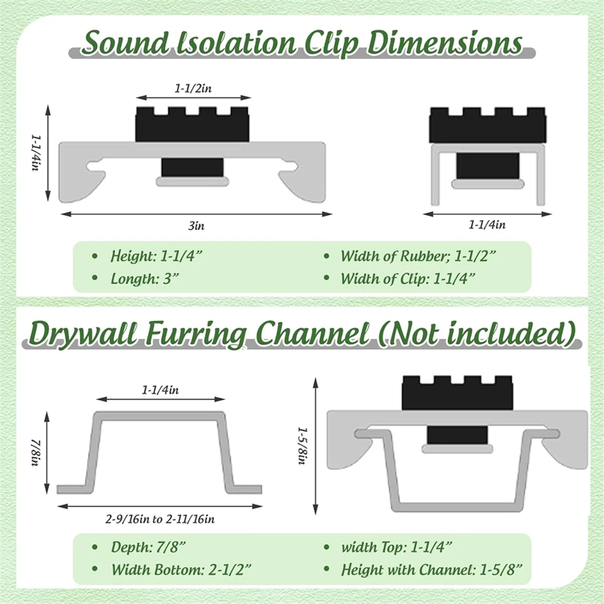 

ABKG Pro 10 Pack Soundproofing Mounting Clip Sound Isolation Clips for Recording Studio Acoustical Equipment for Wall Ceiling
