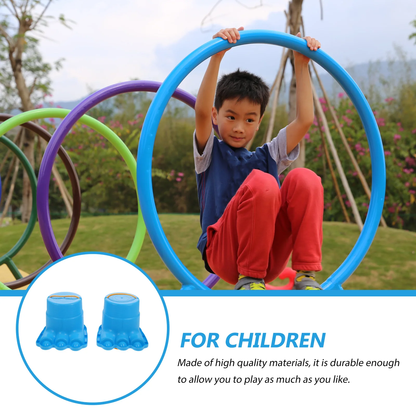 2 Pcs Big Feet Stilts Creative Jumping Toy Outdoor Playset Kids Walk on Plaything Exercising Abs Toddler Preschool Toys