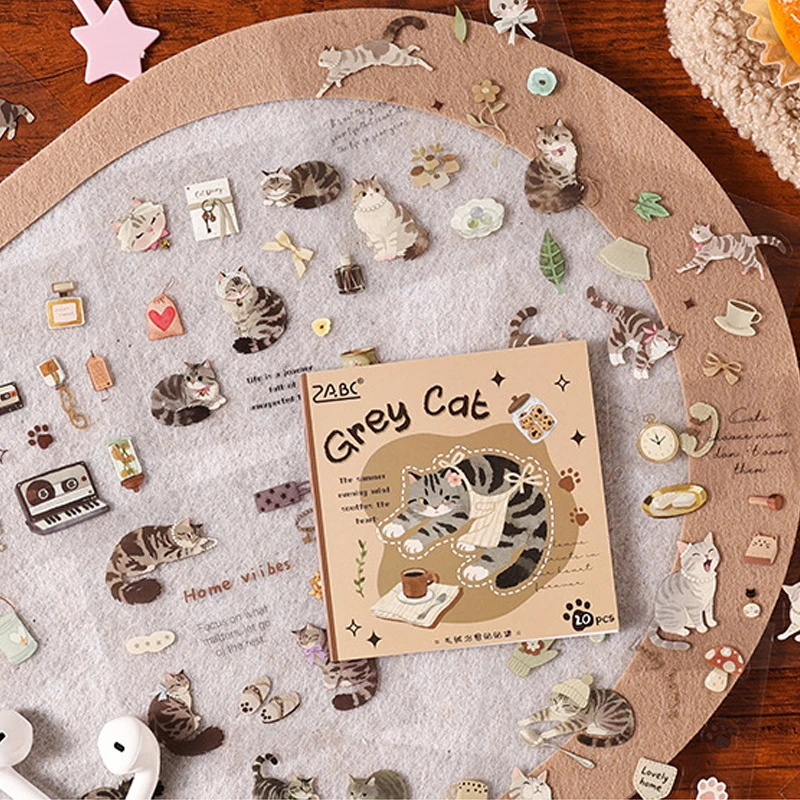 1book/20pcs Cute Cartoon Cat & Dog Sticker Book, Adorable Pet Pattern DIY Handmade Album Scrapbooking Decorative Paper Supplies