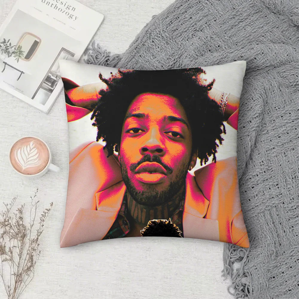 Rapper B-Brent Faiyaz Wasteland Pillow Case Square Double-Sided Printing Short Plush Sofa Cushion Cover Bedroom Bedside Pillow