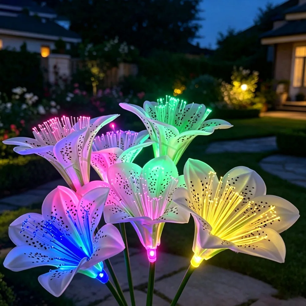 Solar Powered Solar Garden Light LED Simulated Rose Flower Design Lawn Decoration Light Landscape Lighting Ballet Skirt Shape