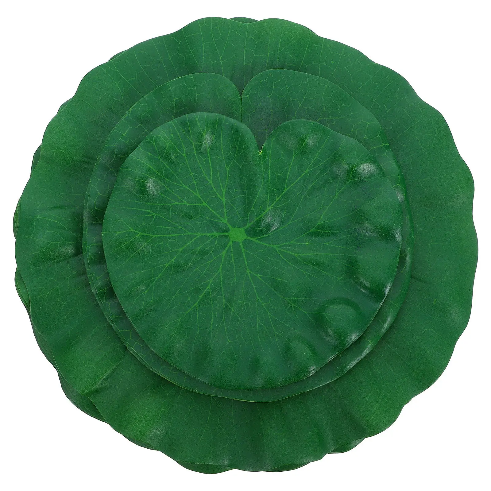 15Pcs Realistic Artificial Lotus Leaves Floating Pond Decor Green Safe for Fish Aquarium Garden Water Feature Decoration