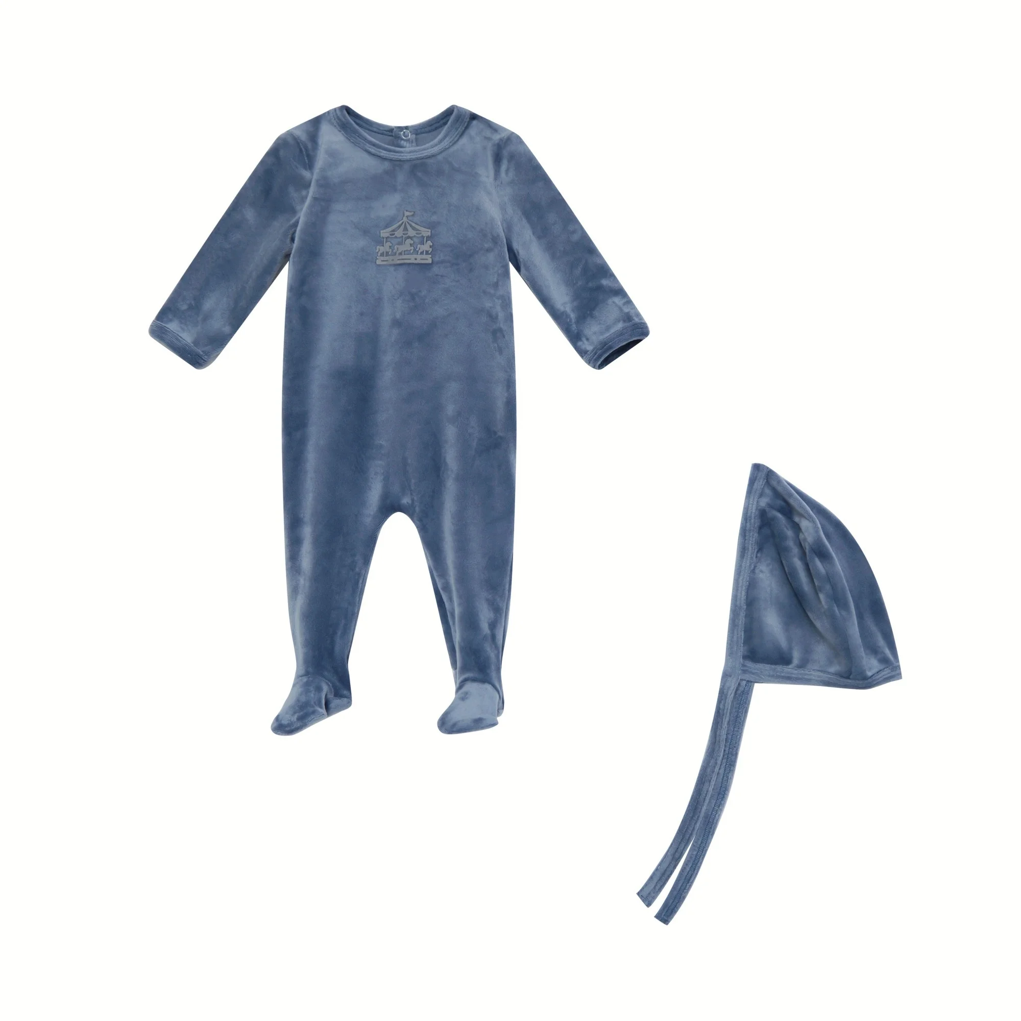2026 Mali's AW Baby Boutique Velvet Newborn Footies Hats High Quality Blankets Toddler Girls Boys Print Clothing 3m-18m
