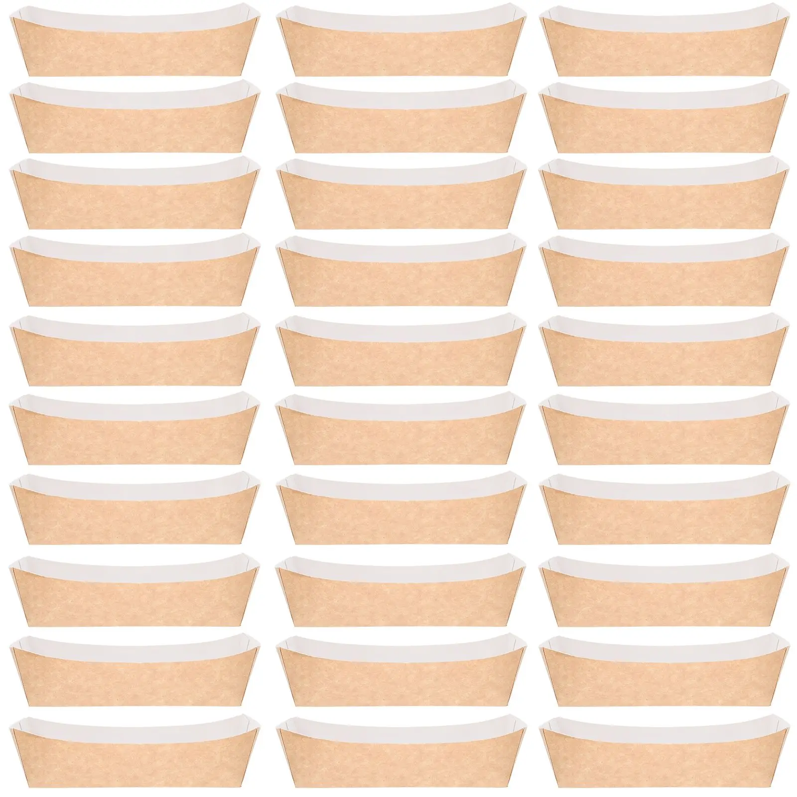 

100pcs Disposable Paper Boat Boxes Round White Appetizer Plates for Picnics Parties Snack Packaging Sushi Serving Trays
