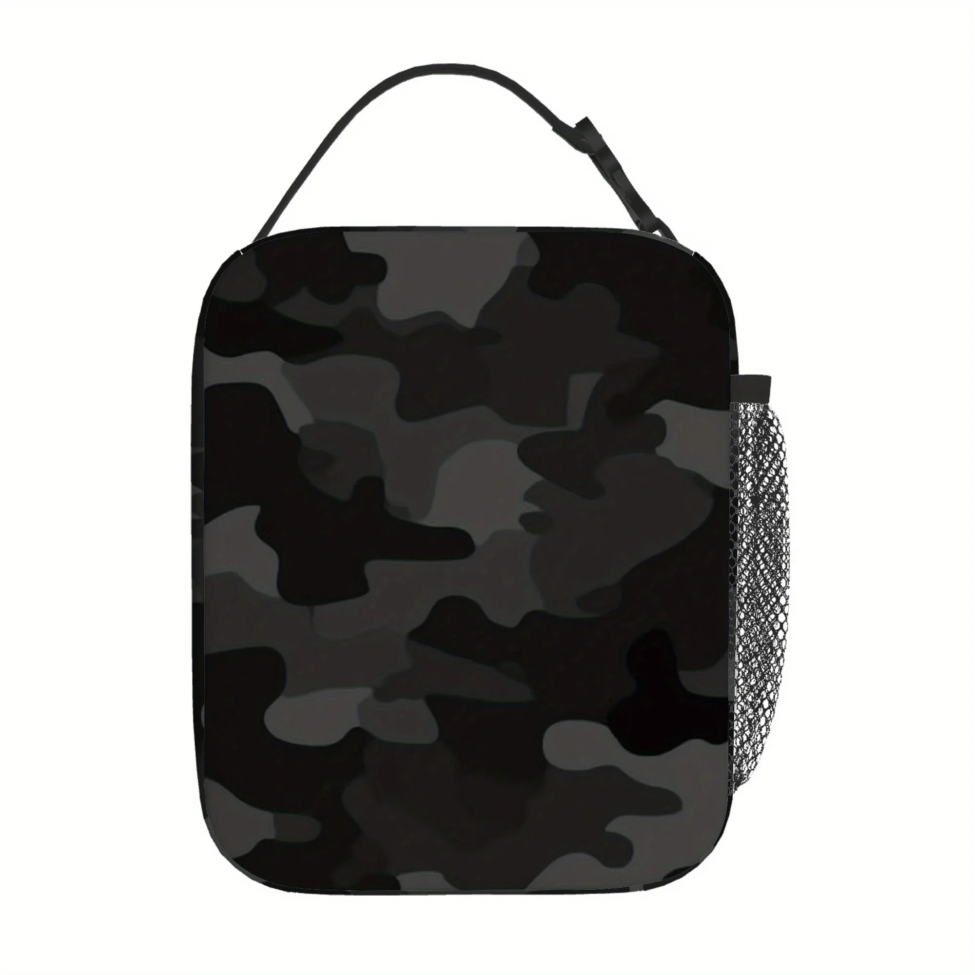 1pc, Black and Gray Camouflage Pattern Printed Thermal Bag, Insulation Bag, Insulated Bag. Not for Food Contact. Suitable for Ho