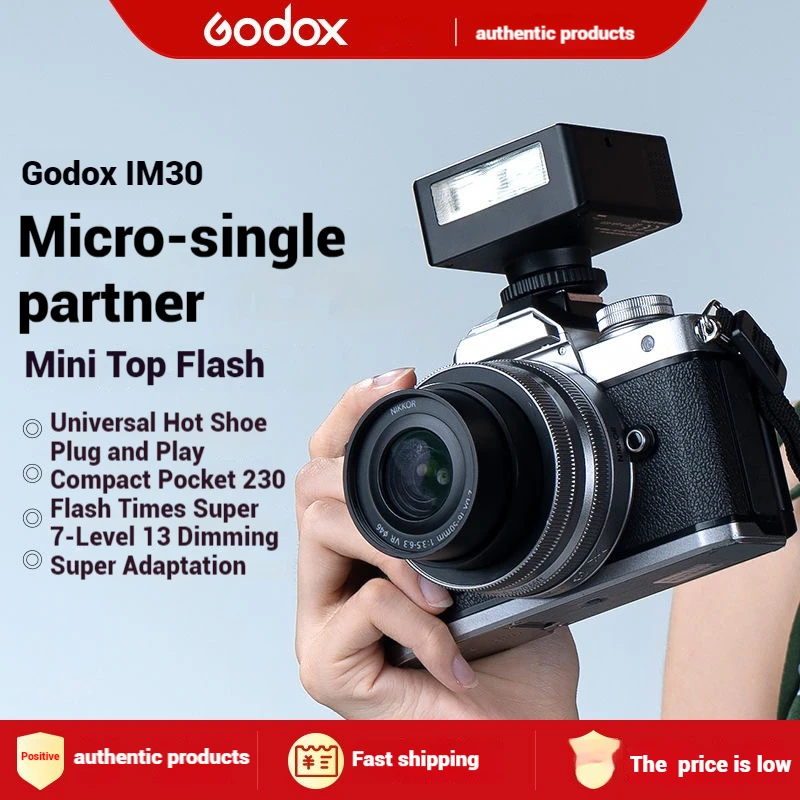 Godox iM30 Mini Portable Flash for Various Camera Models Output Levels 1/64 to Full for Godox iFlash Camera Outdoor