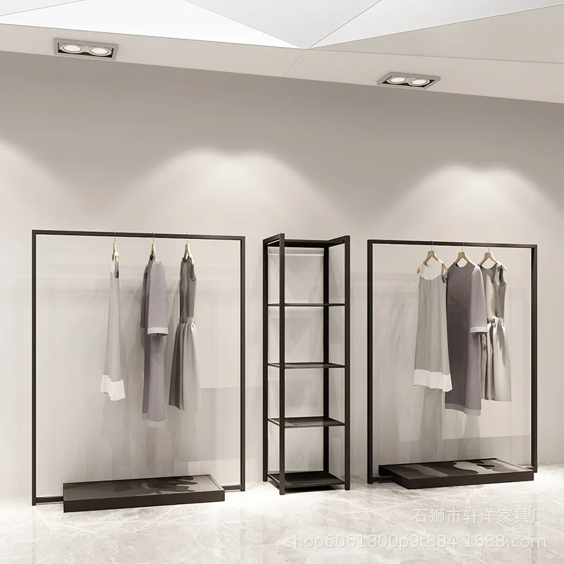Free shipping clothing racks, men's and women's clothingstore shelf display acks, floor-to-ceiling wrought iron hangers, cloth