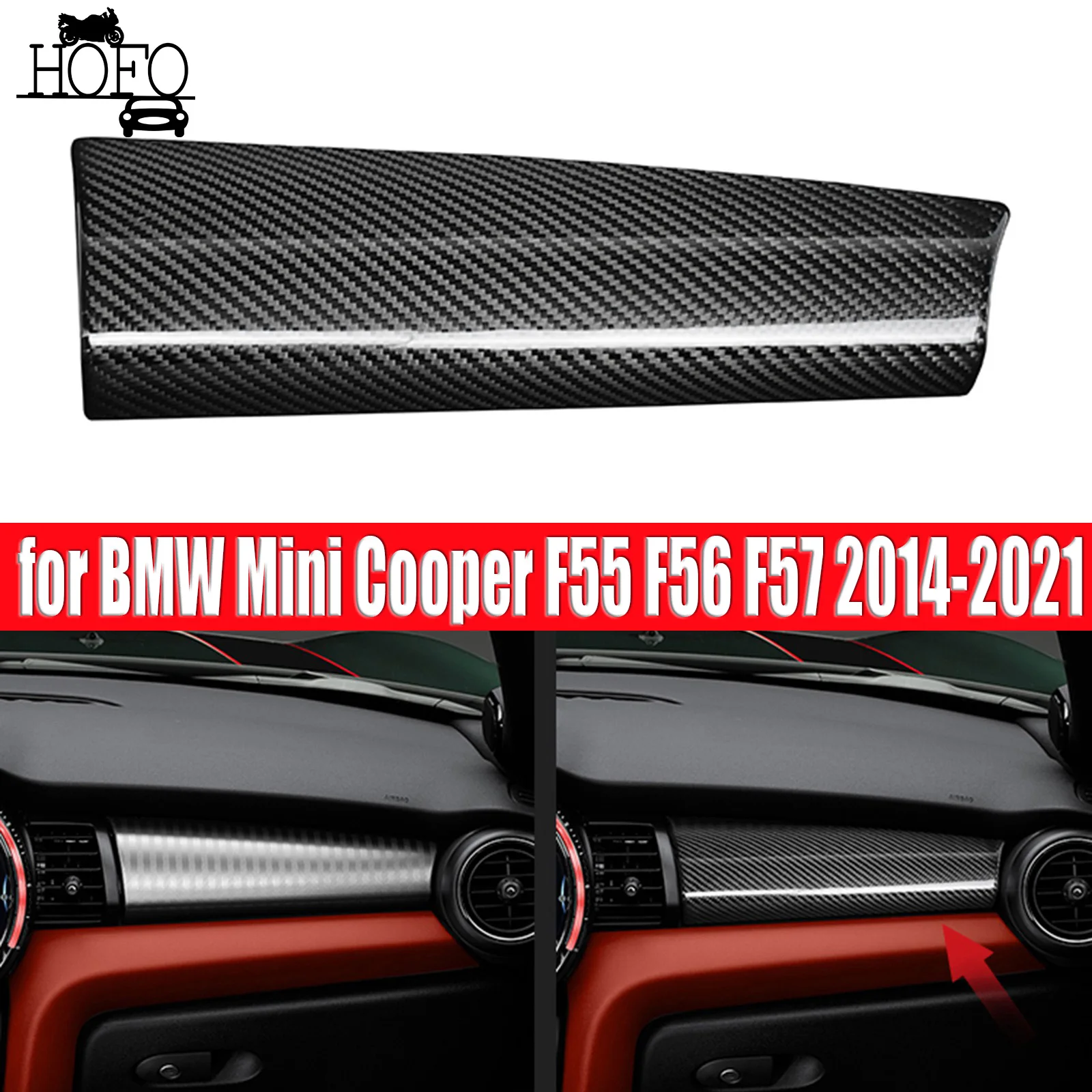 

Накладка на панель приборной панели из сухого углеродного волокна для Mini Cooper F55 F56 F57