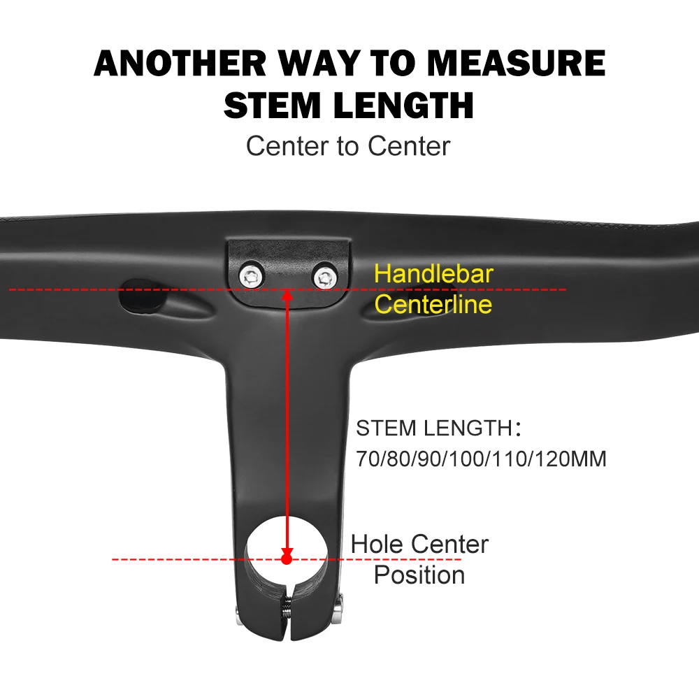 TOSEEK Fahrradlenker Drop Bar T800 Rennrad-Carbonlenker Integrierter Rennradlenker Gebogener Lenker Interne Kabelführung Fahrradteil – Detail 5