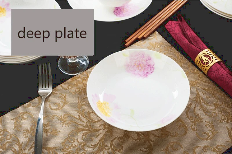 8 inch, bone china dishes for serving, sun-flower design, porecelain table service tableware, ceramic kitchen dishes,for dinner