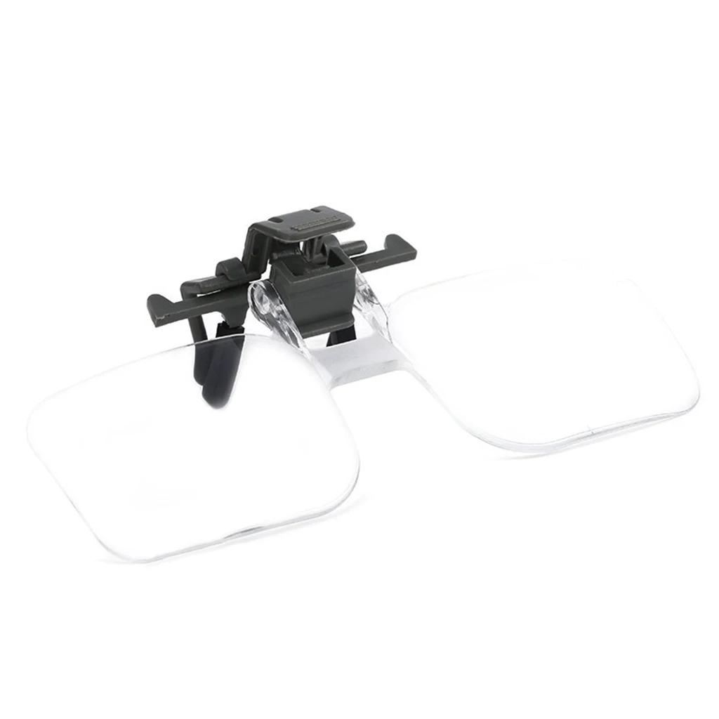 Clip On Head-Mounted Magnifier for Eyeglasses 2.0+ Magnification Strength Magnifying Glasses for Close Work Read Repair