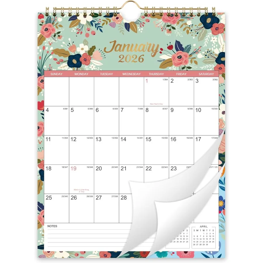 

Календарь на 2026 JAN 2026 DEC 2026 Настенный календарь на 12 месяцев Настенный календарь на 2026 8,5 x 11 дюймов с двойным проволочным переплетом + подвесной крючок + большой Bl